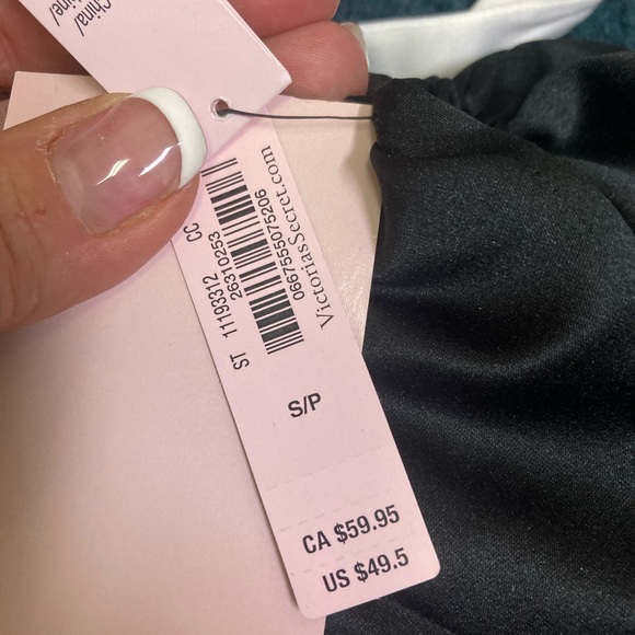 Victoria’s Secret Fringe Rhinestones Velvet Slides Black Small - Picture 4 of 7